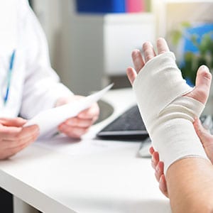 A person with personal injury on an arm - Leep Tescher Helfman and Zanze
