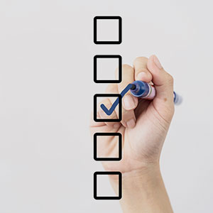 Handwriting checklist on white background - Leep Tescher Helfman and Zanze